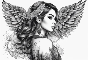 Hallo with wings tattoo idea