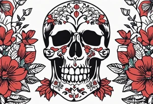 human skeleton

old school vintage simple traditional design surrounded by vintage flowers


bold color simple tattoo idea