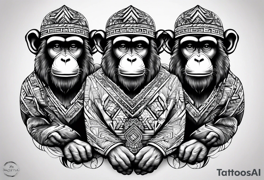 see no three monkeys tattoo tattoo idea