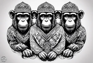 see no three monkeys tattoo tattoo idea