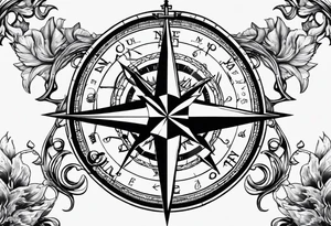ocean compass anchor tattoo idea