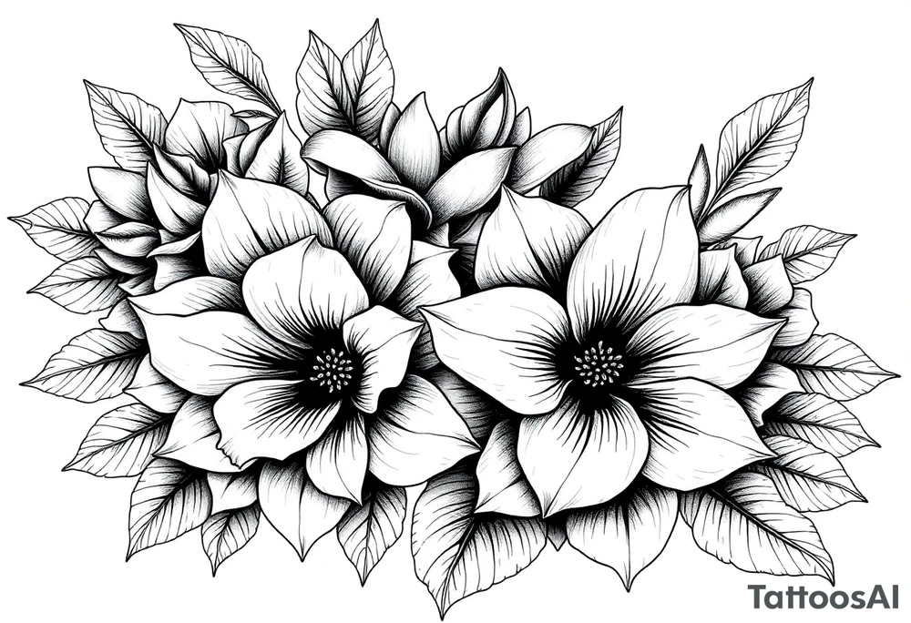 ornaments of flowers, very intricate and detailed, extremely detailed tattoo idea