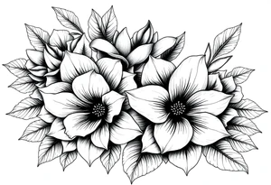 ornaments of flowers, very intricate and detailed, extremely detailed tattoo idea