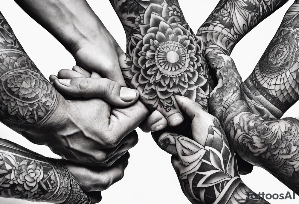 tattoo of hands pointing at each other but not touching tattoo idea