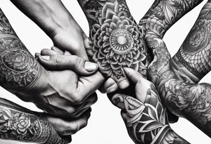 tattoo of hands pointing at each other but not touching tattoo idea