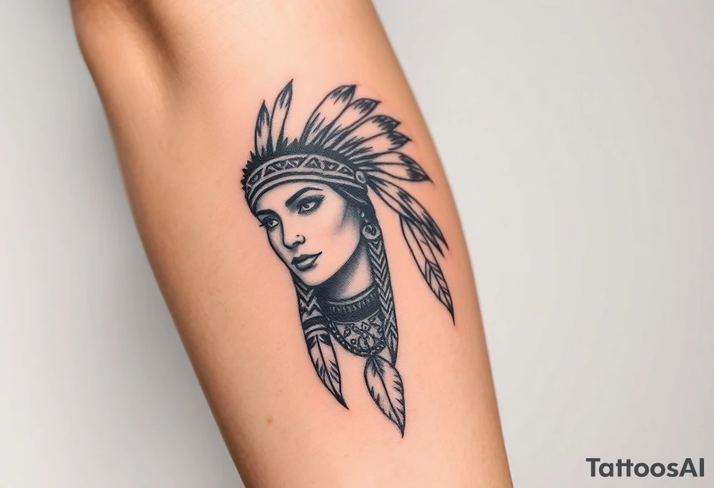 Female Native American woman tattoo idea