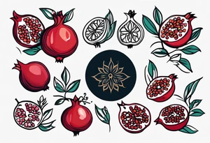 strength, small, nuanced, pomegranate, elegant, armenian, sun, long tattoo idea