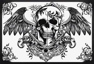Nordic hunter skeleton tattoo idea