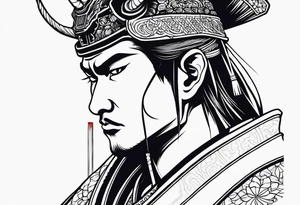 Samurai delt stancil tattoo idea