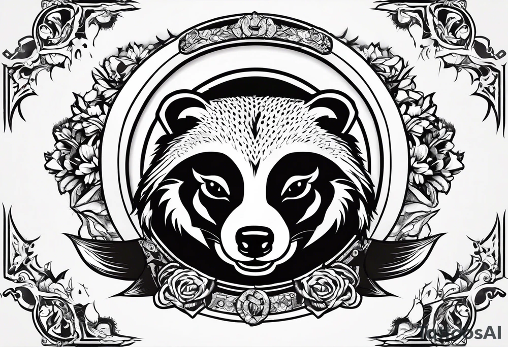 Draw me badger with aggressive full body, killer face with cute smile, very long nails and he attacks like a Turkish gladiator to enemy and also he has very deadly looking. The only weapon is his braveness he fights with his nails. tattoo idea