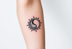 sun and moon in constellation patterns tattoo idea