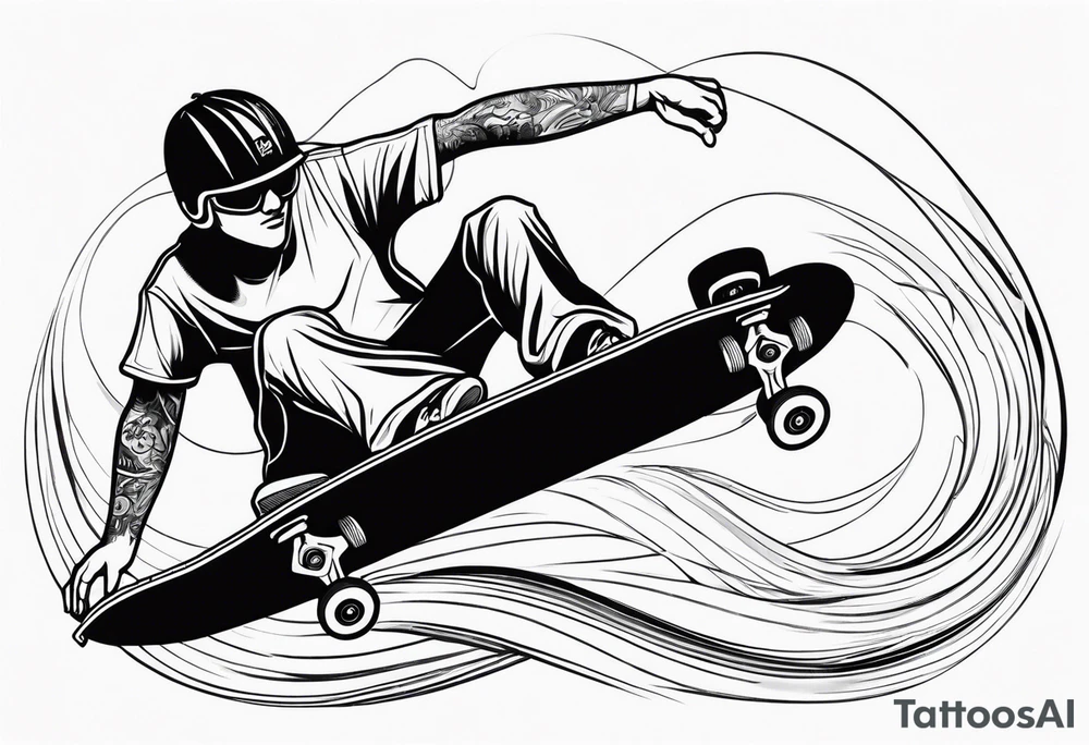 skateboard ride tattoo idea