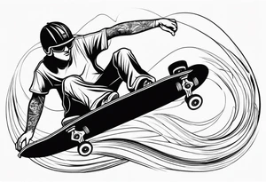 skateboard ride tattoo idea