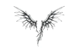 Angel devil feathers tattoo idea