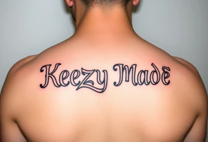 bubble gum style lettering  (KeezY MadE) tattoo idea