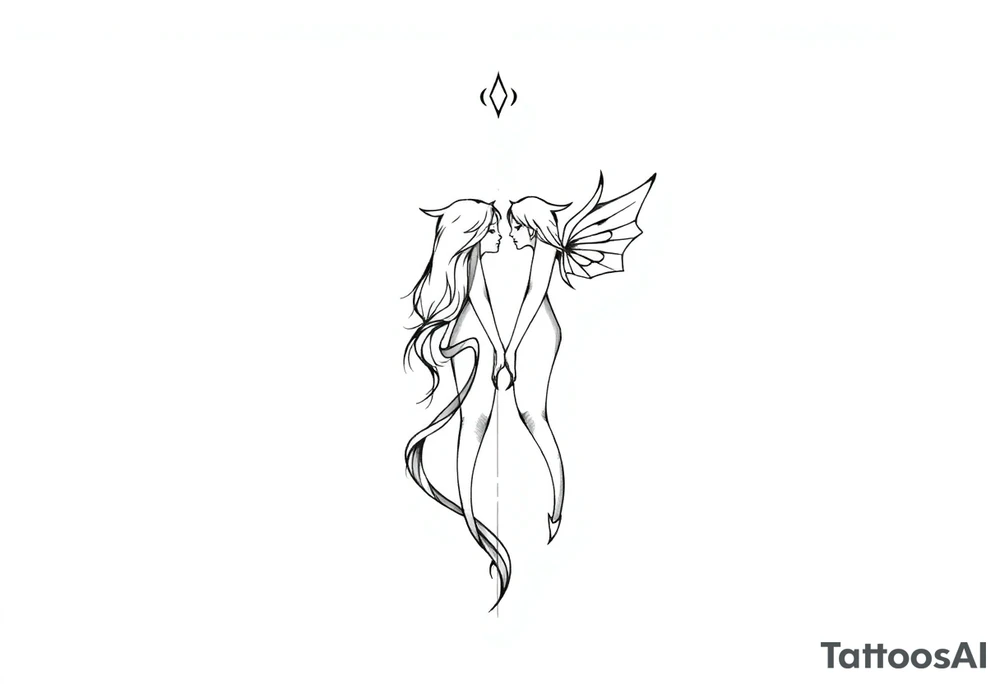 Tatuagem com traços finos inspirada nos livros da autora Sarah J Maas tattoo idea