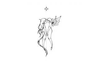 Tatuagem com traços finos inspirada nos livros da autora Sarah J Maas tattoo idea