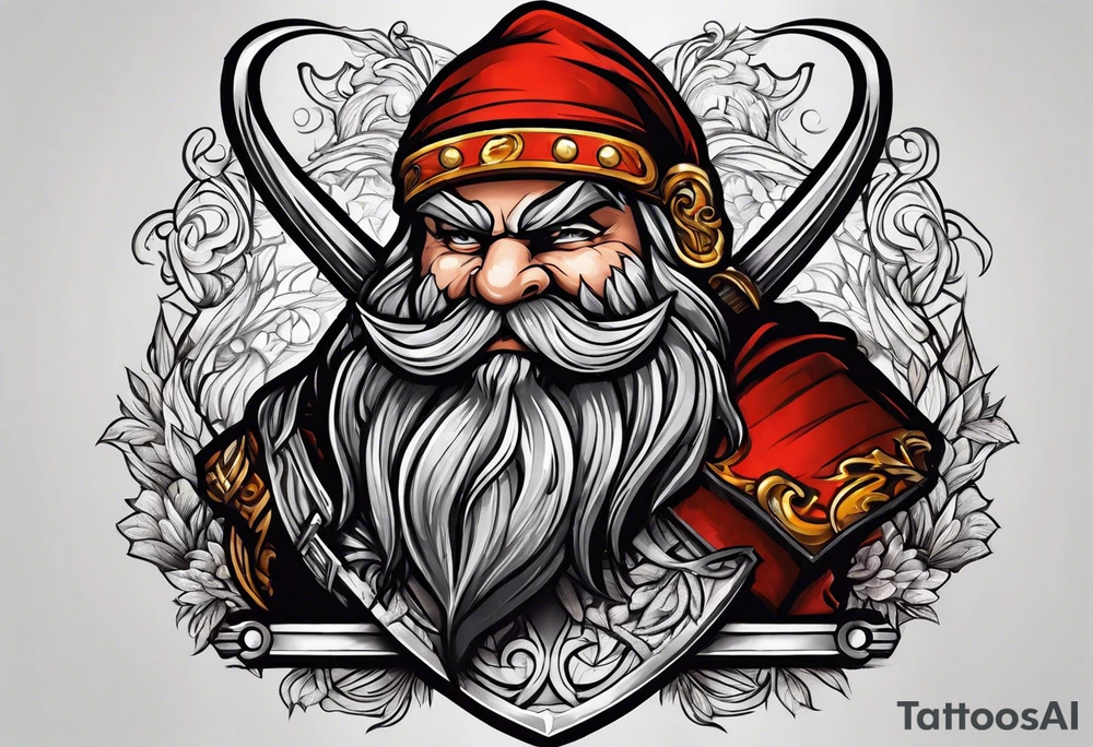 fighting dwarf tattoo idea