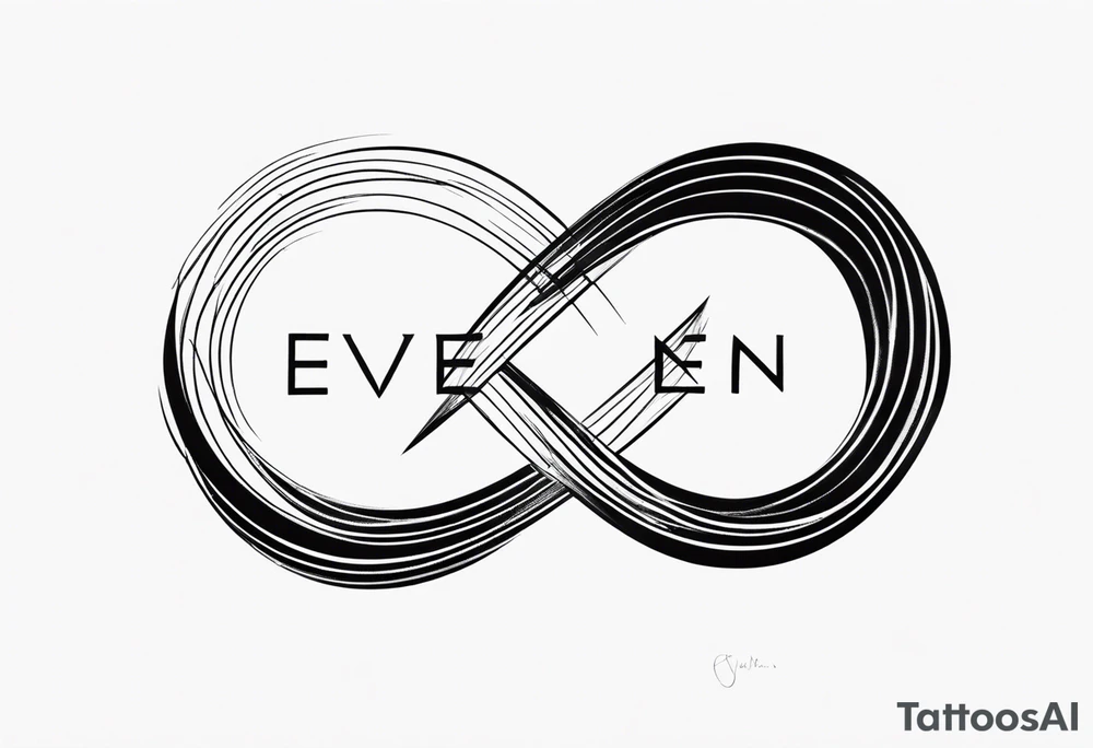 Words “Even If” and infinity symbol tattoo idea