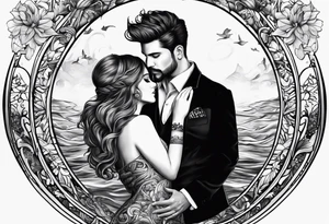Represente la distance entre 2 personnes qui s aiment dans une goutte d eau tattoo idea