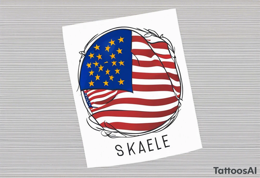 Sakartvelo Flag EUROPE USA merged tattoo idea