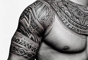 small thin tribal bicep wrap tattoo idea