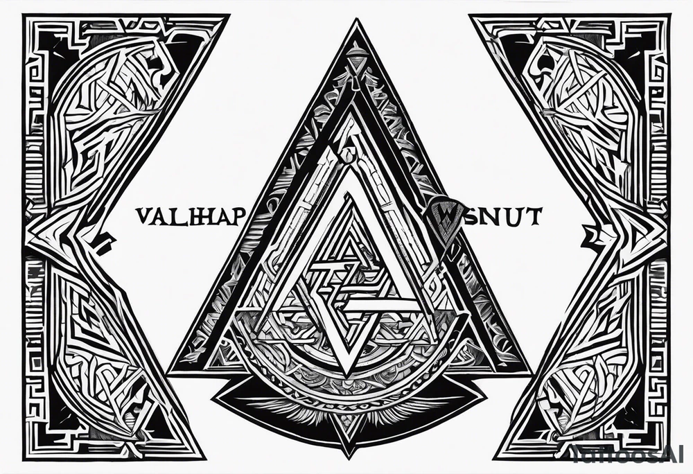 Valhalla
Sword shield valknut axe fire tattoo idea