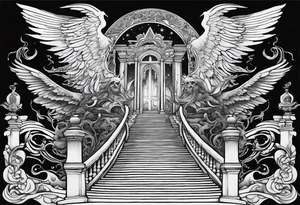 Satan fallen down on the stairway to heaven tattoo idea