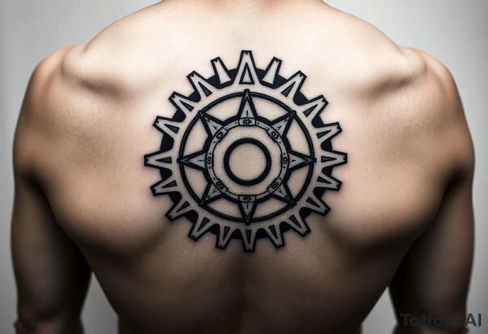 tribal bicycle cog with more pointed teeth tattoo idea