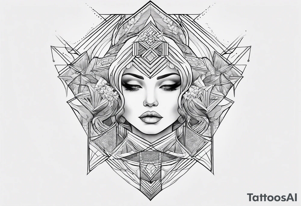 lines back and arm combination tattoo idea