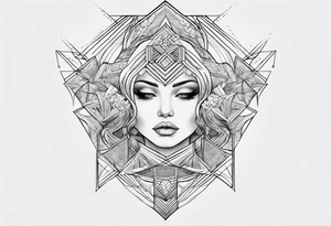 lines back and arm combination tattoo idea