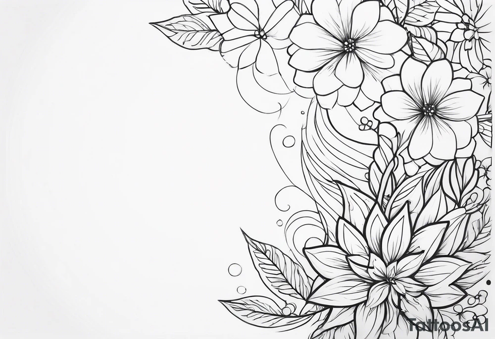 simple minimalist dna with floral elements tattoo idea