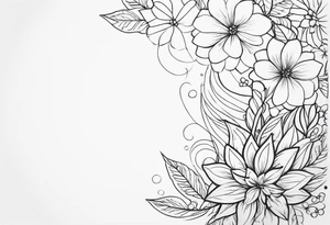 simple minimalist dna with floral elements tattoo idea