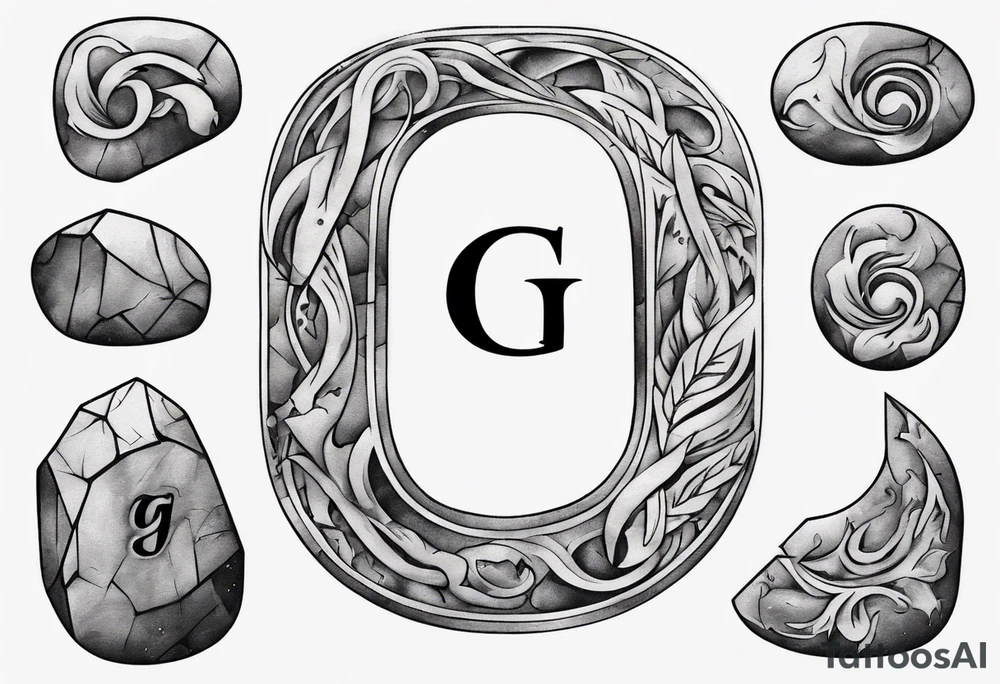 Stone with letter g, cool tattoo idea