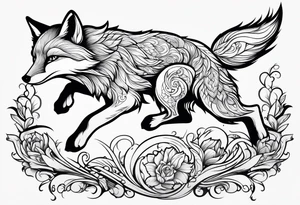 Fox leaping tattoo idea