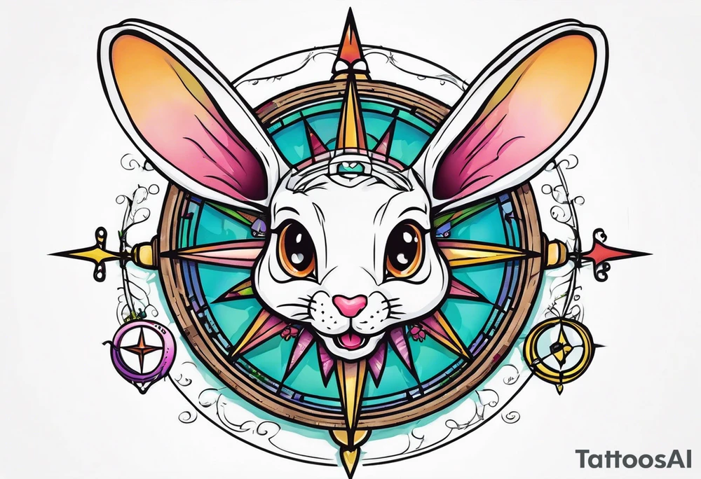 Dead rabbit fairy compass tattoo idea