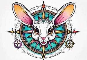 Dead rabbit fairy compass tattoo idea