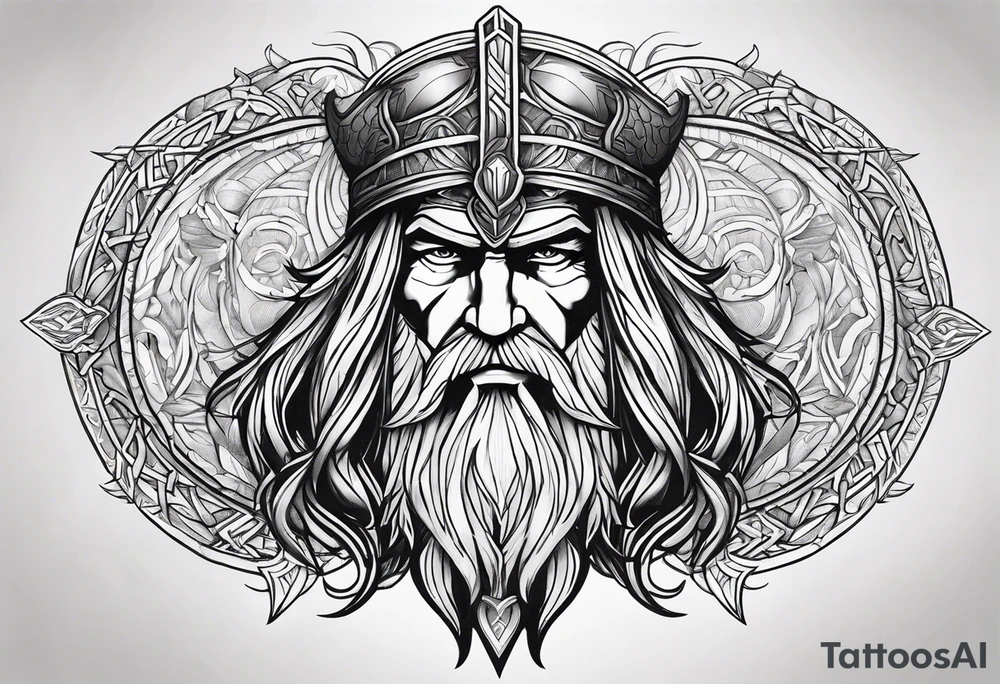 odin face no helmet tattoo idea