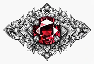 Ruby red small jewel tattoo idea