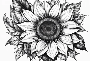 Half Capricorn and half sunflower tattoo idea