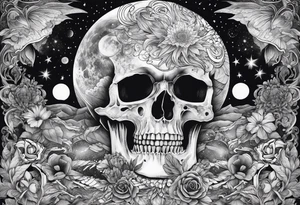 Universe with a skeleton tattoo idea