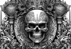 Japanese tattoo in the style of Giger tattoo idea