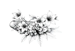 narcissus flowers and holly flowers tattoo idea
