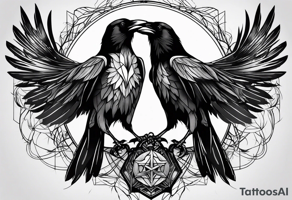 Raven skeleton tattoo idea