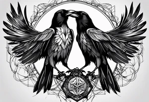 Raven skeleton tattoo idea
