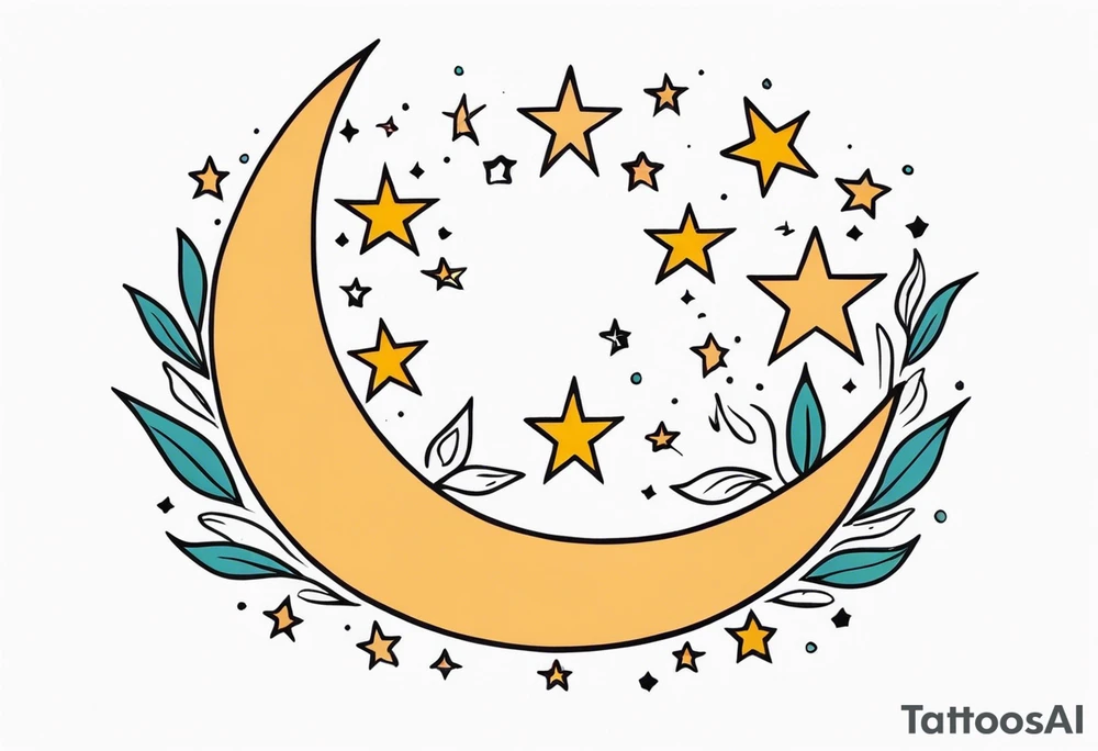stars and moon

old school vintage simple traditional design with vintage
bold color simple tattoo idea