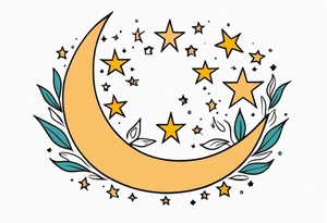 stars and moon

old school vintage simple traditional design with vintage
bold color simple tattoo idea