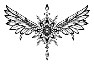 spiritual feathers indian mandala shaman rune tattoo idea