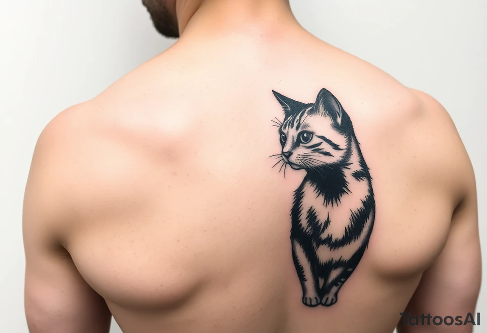 black cat tattoo idea