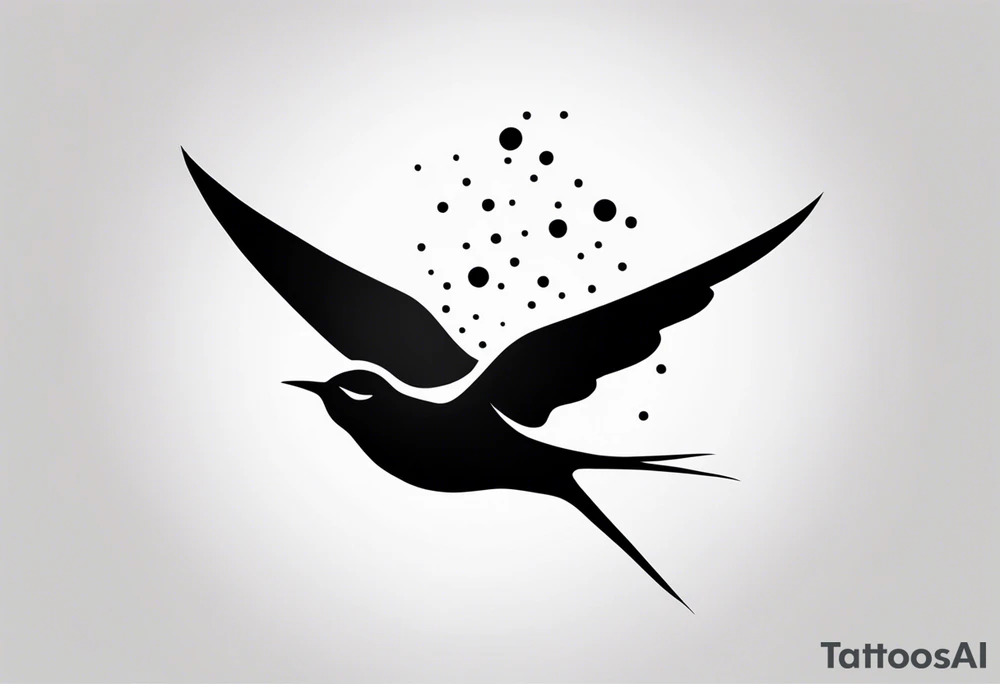 Design a forearm tattoo featuring a minimalist swallows in flight, symbolizing freedom and new beginnings tattoo idea